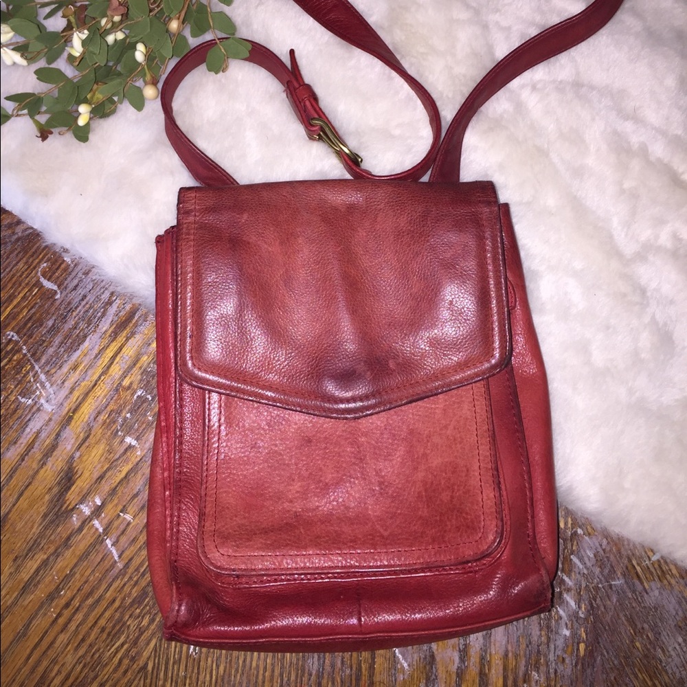 Vintage distressed fossil crossbody